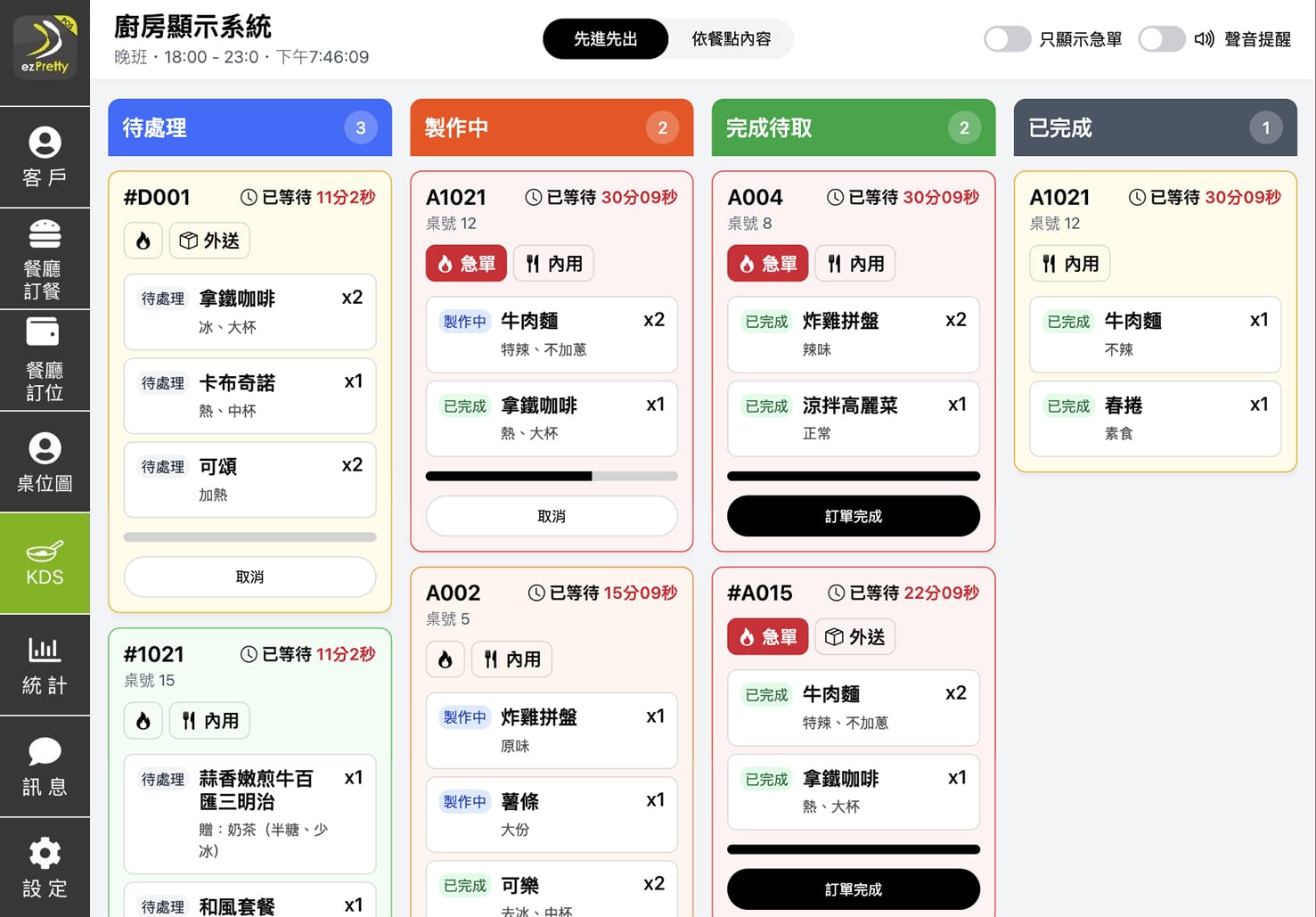 ezPretty KDS廚房顯示